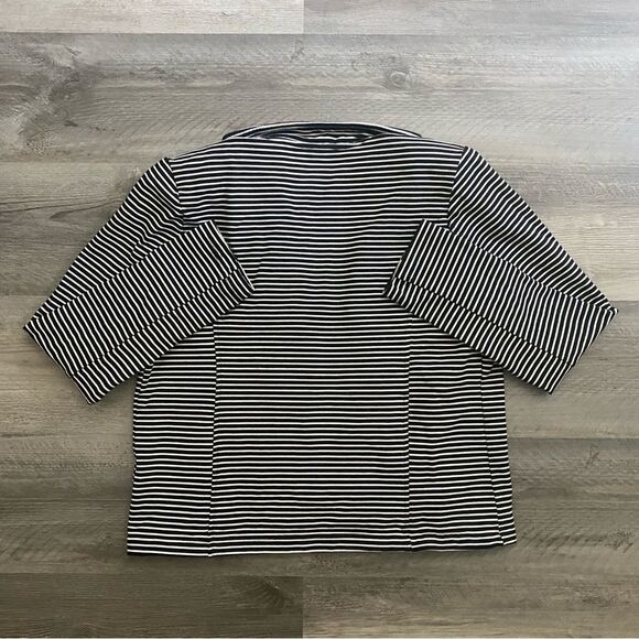 Tommy Hilfiger Stripe Puff Sleeve Jacket Large With Pockets Navy - Picture 11 of 13